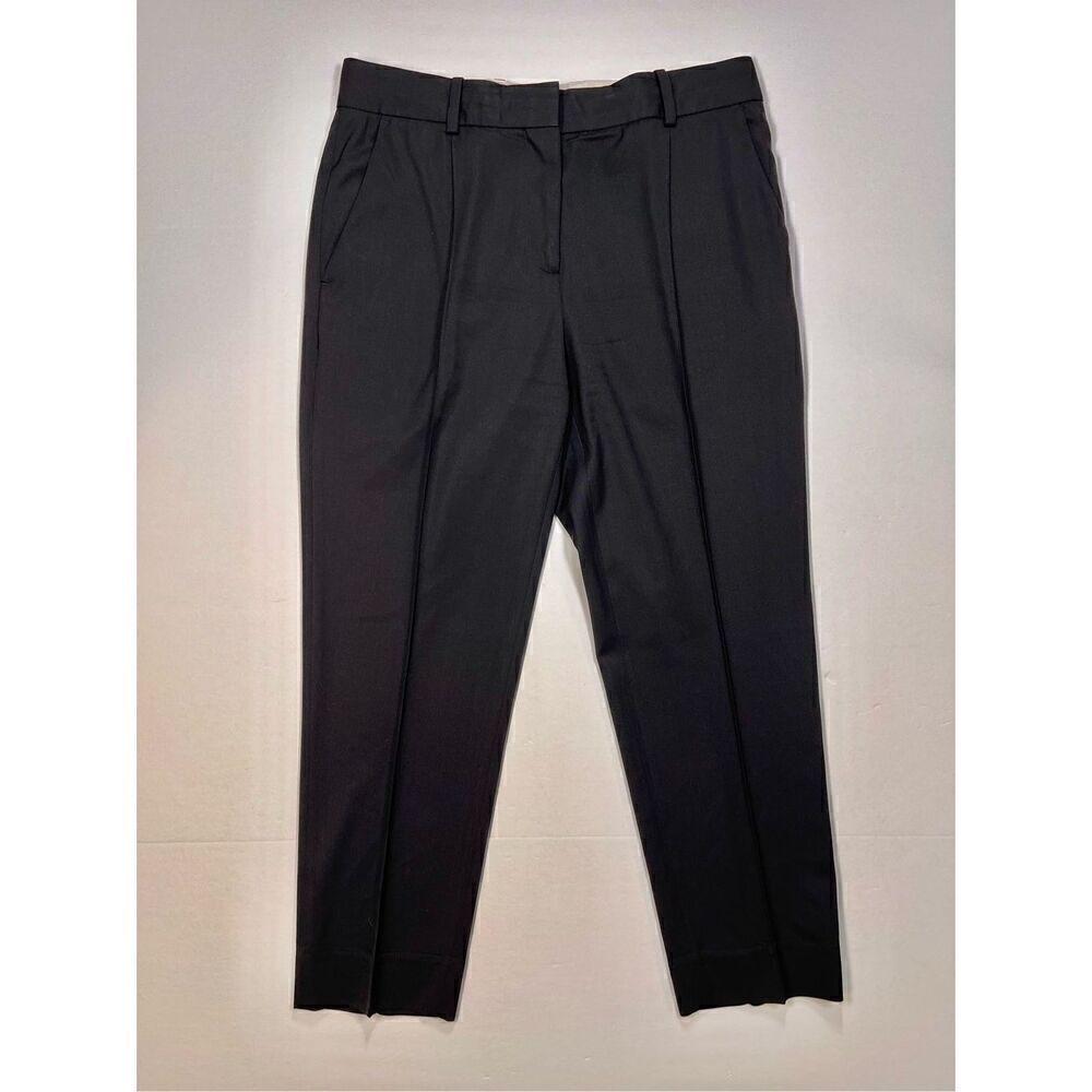 Everlane Womens Pleated High Rise Black Dress Pant Size 6, 100% Wool, 25" inseam
